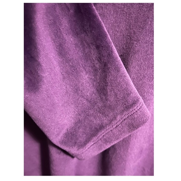 PENNANS Plum Velour Cowl Neck Top Sz L Rhinestone Sophisticated Quiet Luxury - Picture 6 of 15